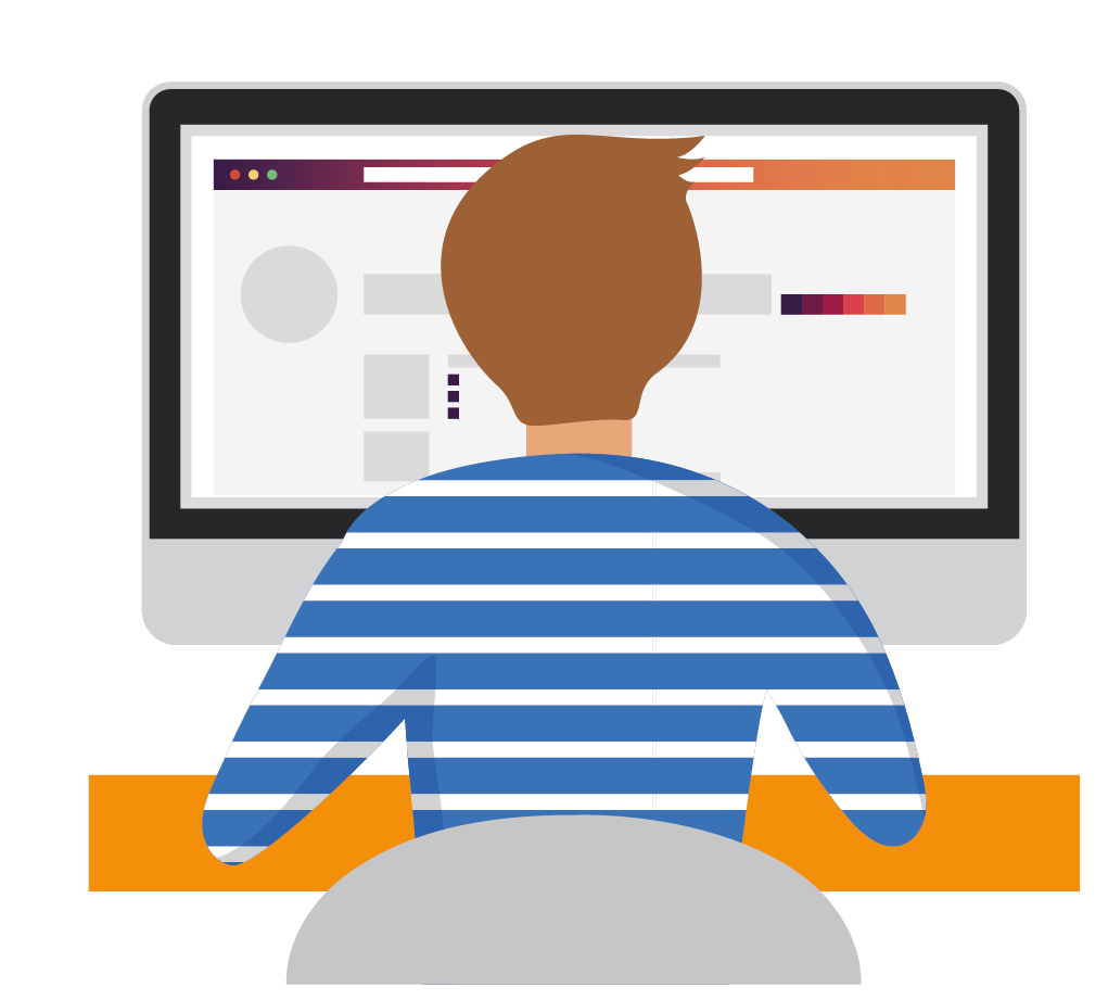 Man Achter Beeldscherm Website